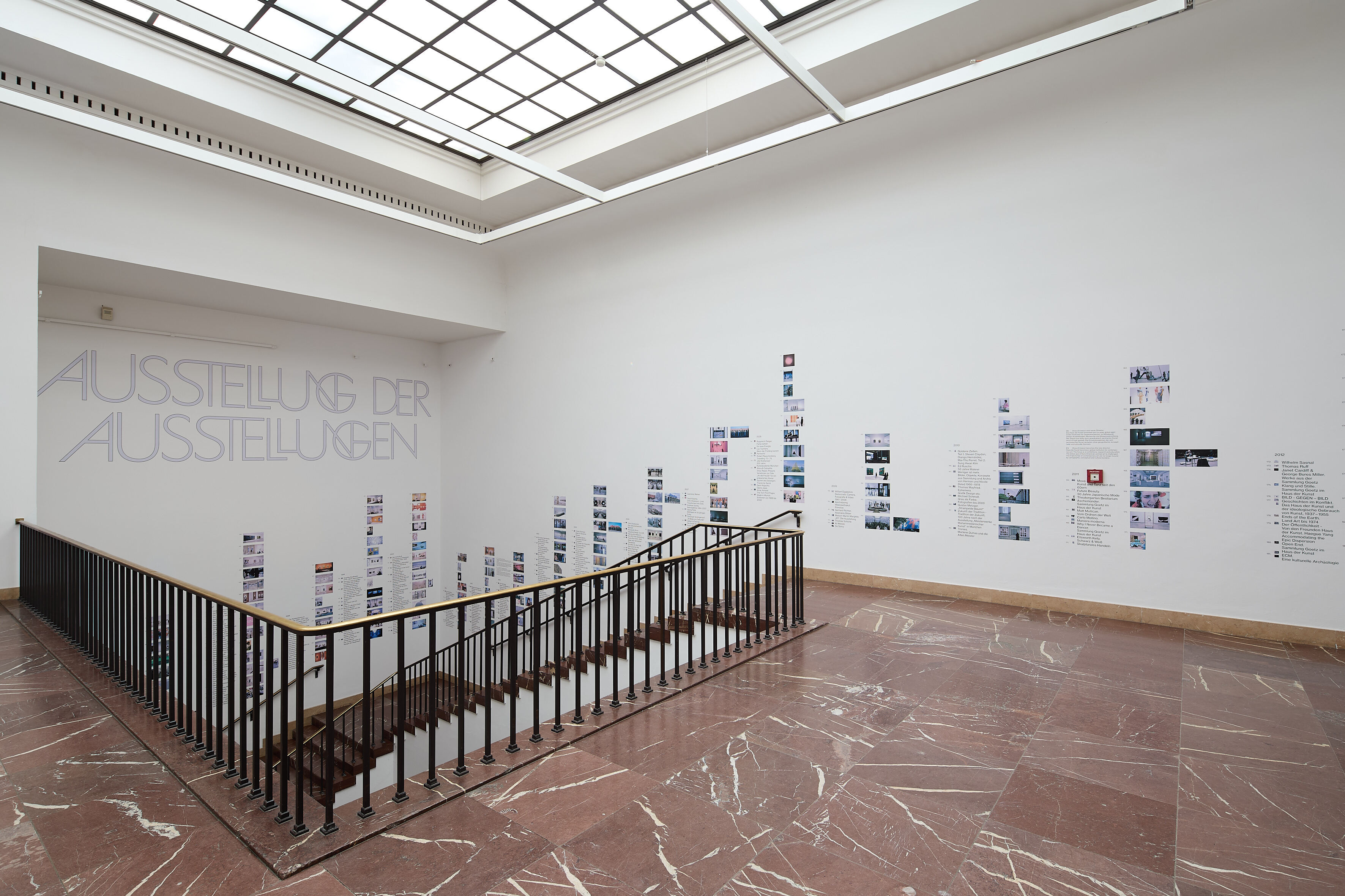 “Exhibitions of exhibitions”, exhibition view, Haus der Kunst, 2025. Photo: Judith Buss.