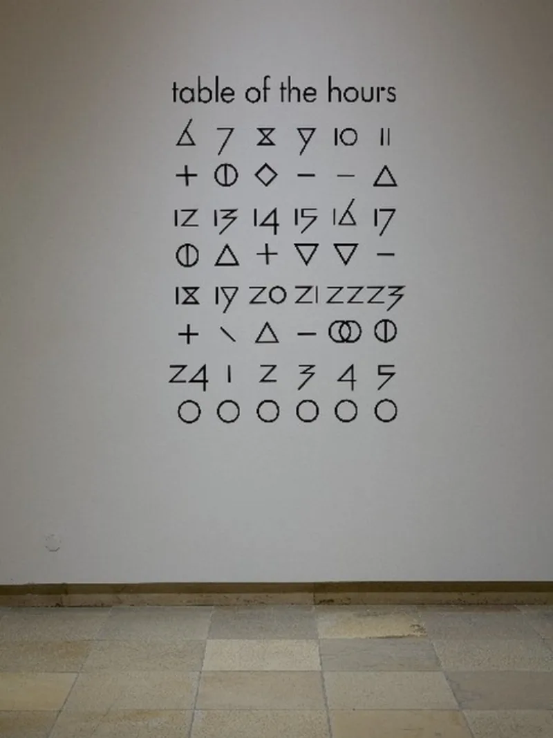 Mai-Thu Perret, Space-Time Rhythm Modulation – The Most Difficult Love, 2010, Still, produziert mit Unterstützung von Galerie Francesca Pia, Zürich, Courtesy Galerie Francesca Pia, Zürich und Galerie Barbara Weiss, Berlin, Installationsansicht Goldene Zeiten, Haus der Kunst, 2010, Foto Wilfried Petzi