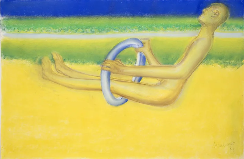 Richard Artschwager In the Driver's Seat, 2008 Oil pastel on paper 25 x 38 in. (63.5 x 96.5 cm) David Nolan Gallery © VG Bild-Kunst, Bonn 2013