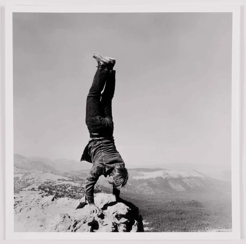 Robert Kinmont 8 Natural Handstands (detail)  1969/2009 nine silver gelatin prints 8 1/2 x 8 1/2 in/ 21.5 x 21.5 cm Image courtesy Alexander and Bonin, New York