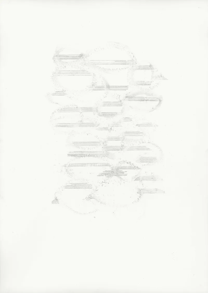 Anri Sala From the series: Manifestations of motion and affect, 2014. Pencil and eraser on paper, 42 x 29.7 cm © Anri Sala