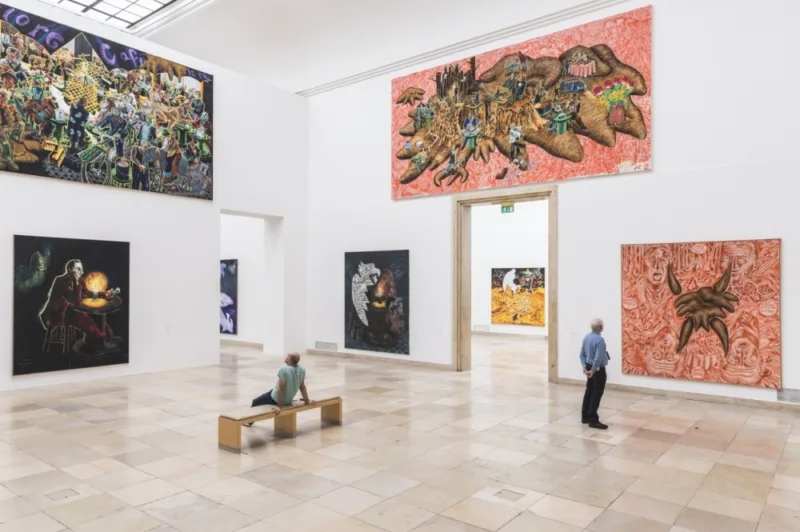 Jörg Immendorff: Für alle Lieben in der Welt, Ausstellungsansicht, Haus der Kunst 2018, Foto: Maximilian Geuter