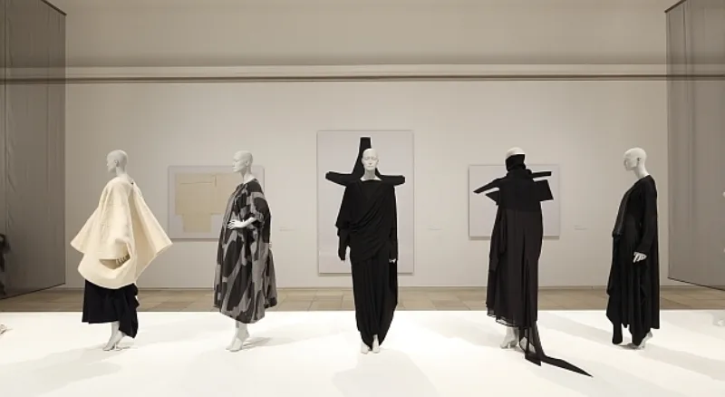 Rei Kawakubo / Comme des Garcons, Herbst/Winter 1992/93 bzw. 1983/84 bzw. Frühling/Sommer 1984, Sammlung des Kyoto Costume Institute, Installationsansicht Future Beauty – 30 Jahre Japanische Mode, Haus der Kunst, 2011, Foto Dirk Eisel