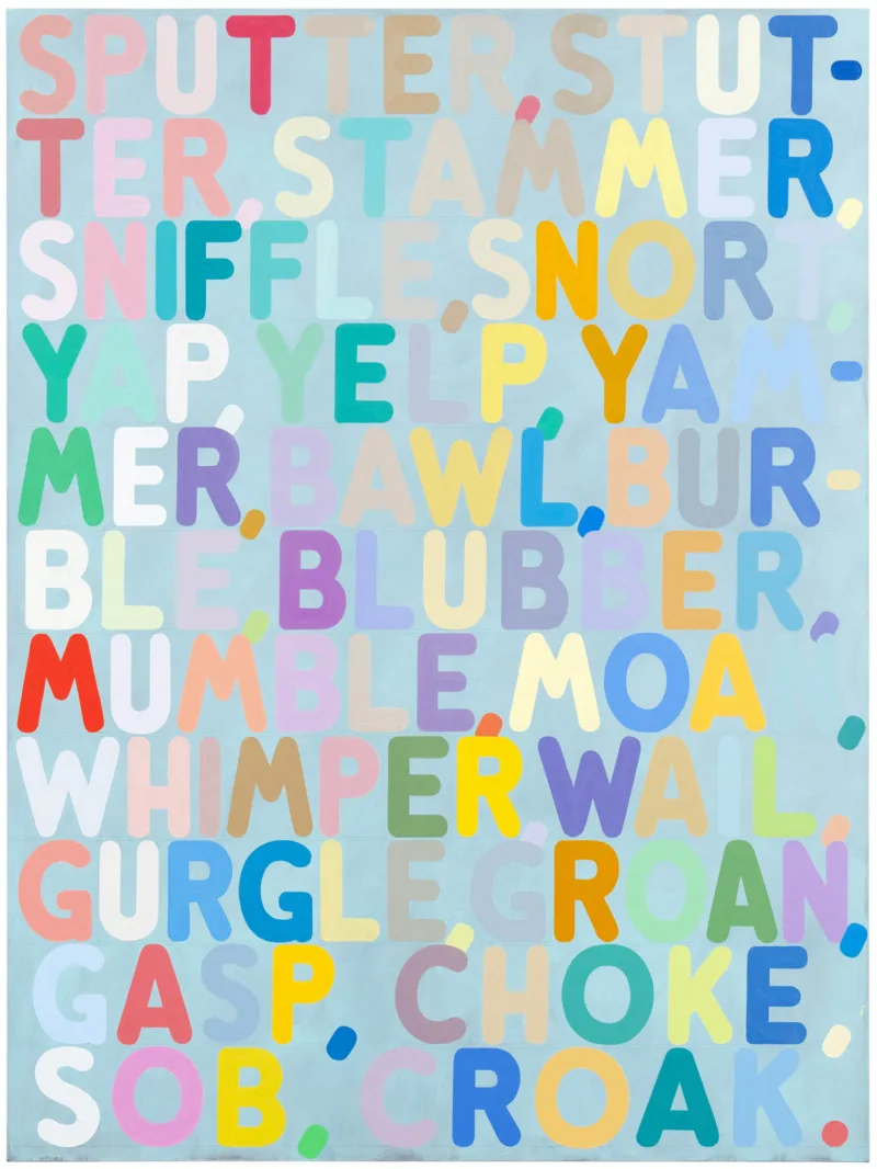 Mel Bochner: Sputter, 2010 Öl auf Leinwand, 203.2 x 152.4 cm Courtesy of the Hadley Martin Fisher Collection © Mel Bochner